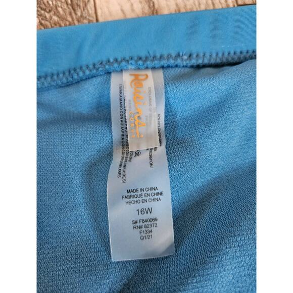 NWT Raisins Curve Swim Skirt Minimizer Costa Ruched Vacation Beach Turquoise 16W - Picture 6 of 9